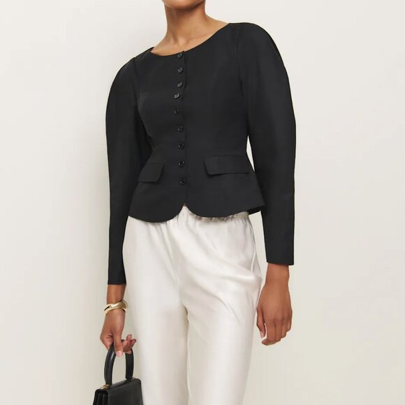 Reformation Sarai Top Black - Size 0 - Picture 1 of 2